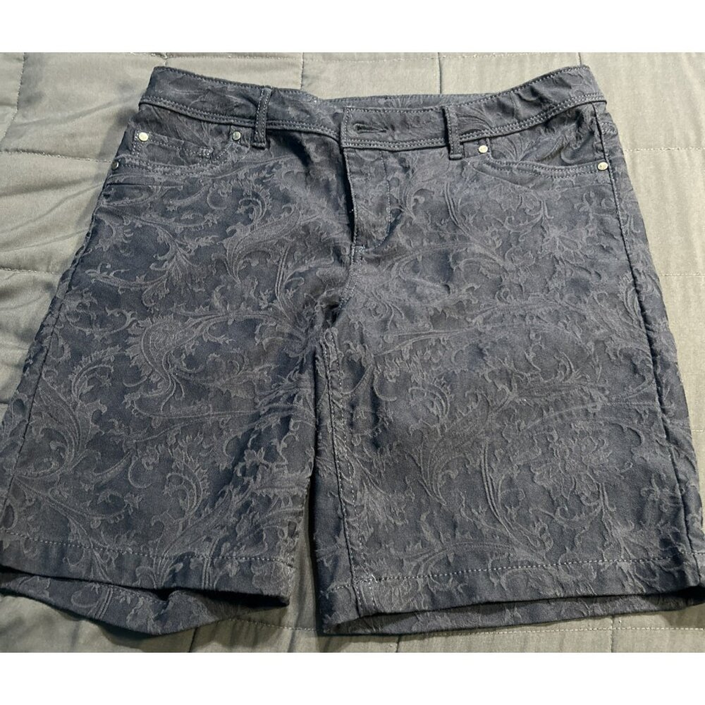 Simply Vera Vera Wang Dark Blue Floral Patterned Women's Shorts